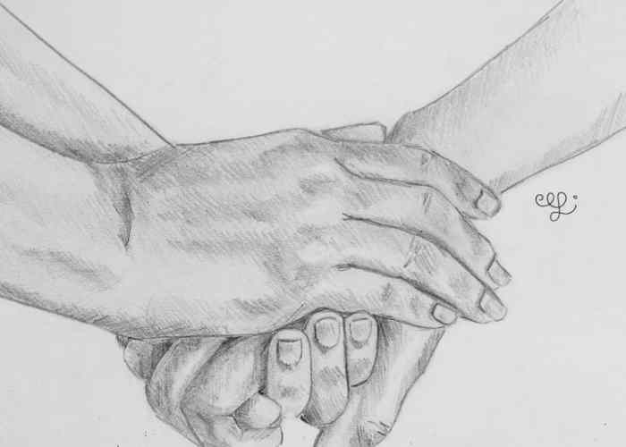 Holding hand of Between two Couples